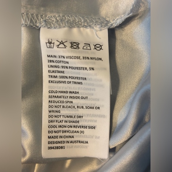 Bardot Light Blue Lace Panel Knee Length Dress High Neck Sleeveless Size 8/M - Picture 7 of 7